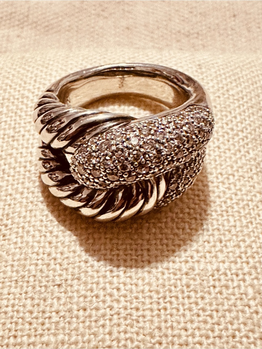David Yurman | Ring | DY Sterling Silver Infinity Knot Diamond Pavé Ring